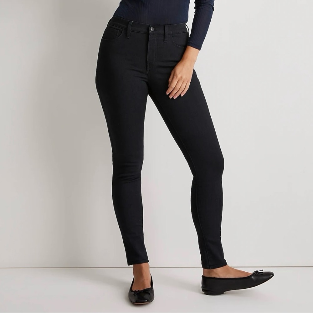Madewell black 9” high rise skinny jeans size 28